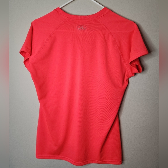 Under Armour HeatGear Semi-Fitted Short Sleeve V Neck Tee, Pink, Women's Medium - Picture 5 of 6